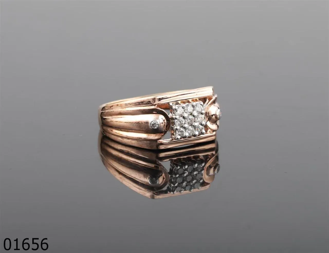 The Kabir Rose Gold Tiered Cluster Ring by Chawla Jewellers