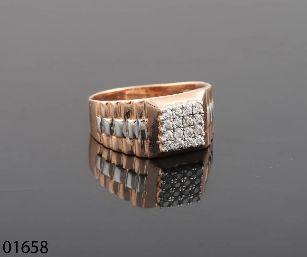 The Viraaj Two-Tone Diamond Signet by Chawla Jewellers