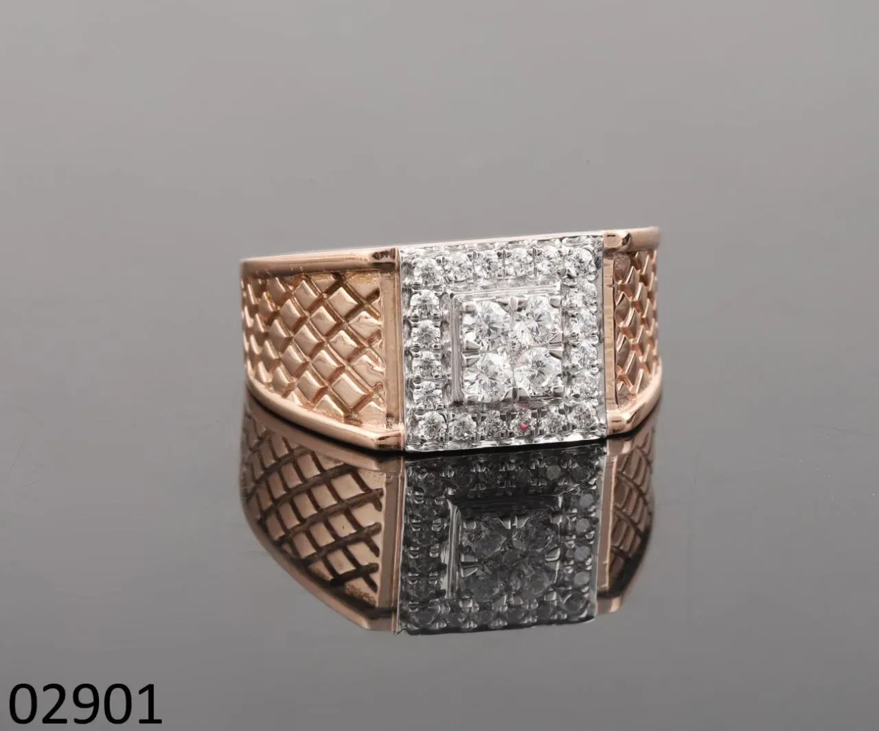 The Kian Quilted Diamond Signet by Chawla Jewellers