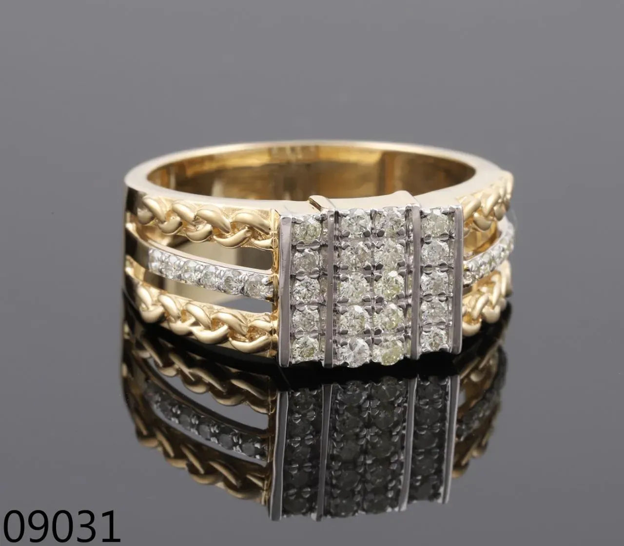 The Atharv Braided Diamond Column Ring by Chawla Jewellers